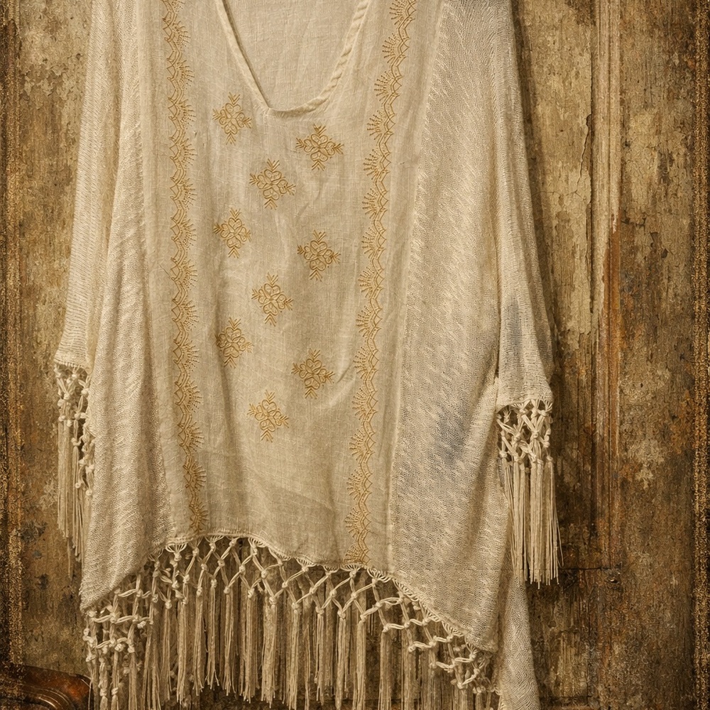 Knox Rose Cream Embroidered Tunic Top